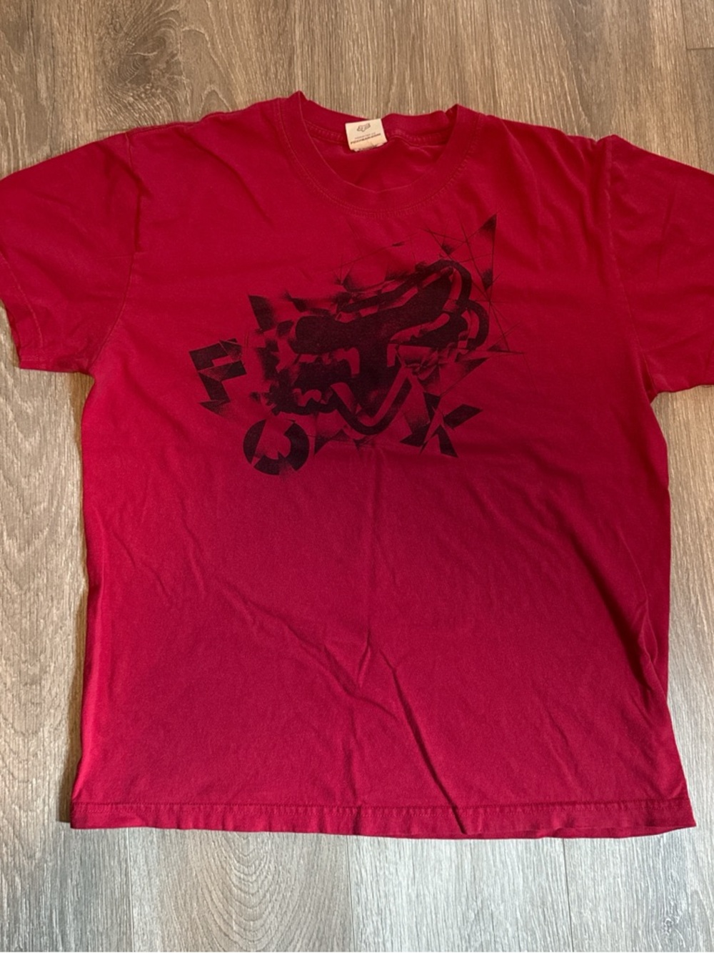 Fox Men's Red Short Sleeve Tee with Black Graphic